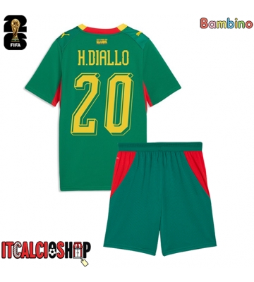Senegal Habib Diallo #20 Seconda Maglia Bambino Mondiali 2026 Manica Corta (+ Pantaloni corti)